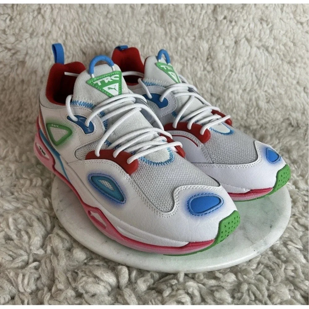 Puma TRC Blaze White Multicolor Mens Running Shoes 386783-01 Size 11